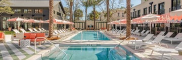 Pool area in a hotel