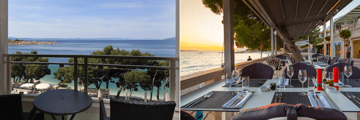 Balcony views, sunset dining