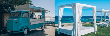 Drinks truck, poolside cabanas