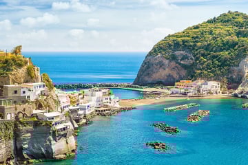 Island surrounded by turquoise water