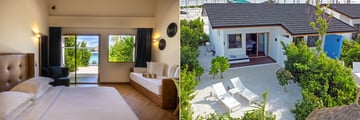 Villa bedroom and outside view