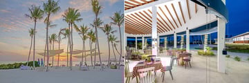 Restaurant areas in a resort