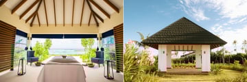 Spa area and yoga pavilion in a resort