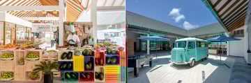 Market area in a resort