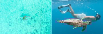 Water sports and snorkelling in the ocean