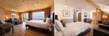 Klahoose Wilderness Resort cabin and lodge rooms