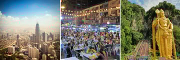 Kuala Lumpur; Petronas Towers, Jalan Alor Bukit Bintang Dining, Batu Caves  