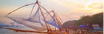 Chinese Fishing Nets at Sunrise in Kochi