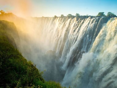Sunset Haze over Victoria Falls
