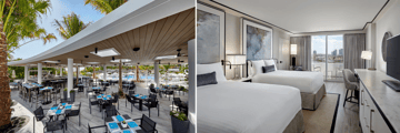 Nautilus Bar and City Skyline View room at the Loews Miami Beach