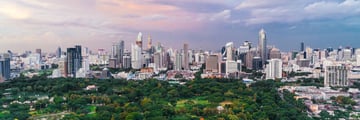 Lumpini Park and the Bangkok Skyline