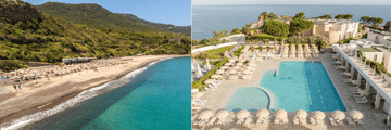 Beach and pool at the Mangia's Pollina Resort