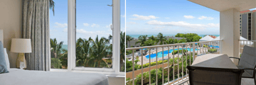 Balcony with ocean views at a hotel