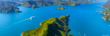 Aerial view of Marlborough Sounds