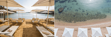 The private beach at the Minareto