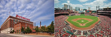 Anheuser-Busch Brewery and the Busch Stadium, St. Louis