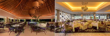 Two restaurant seating areas