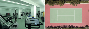Fitness centre, tennis court