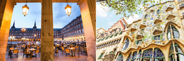 Plaza Mayor Madrid, Gaudi's Casa Batlo Barcelona