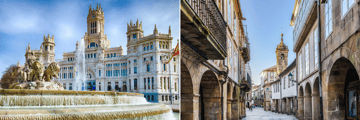 Cibeles Fountain Madrid, Old Town of Santiago de Compostela