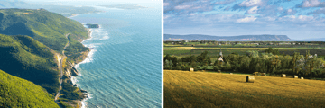 The Cabot Trail (left), Grand-Pre National Historic Site (right)
