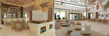 Lounge and bar area at a hotel