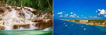 Dunn's River Falls, Jamaica and Cozumel coastline, Mexico