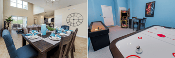 Pardise Palms home, dining area and games room