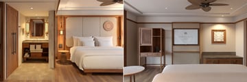 Room with bathroom and TV