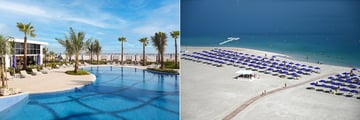 Pool and beach at Centara Mirage Beach Resort Dubai