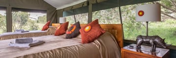 The inviting Porini Rhino Camp accommodation