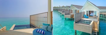 Overwater villa in the Maldives with a pool