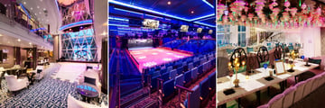 Dazzles Bar, Stadium Ice Skating and Wonderland Restaurant on board Harmony of the Seas
