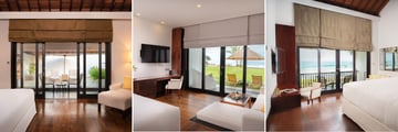 Left: Courtyard Room, Middle: Beach Room, Right: Ocean Room