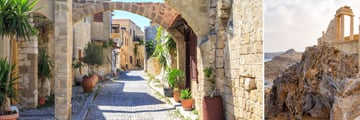 Cobbled streets of Rhodes, Lindos Acropolis