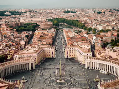 Aerial view of Rome