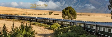 Train winding through southern African landscapes