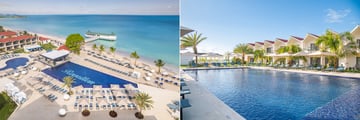 Pool areas at a resort 