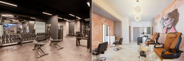 Gym and spa at a resort