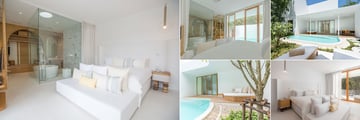 SALA Samui Chaweng Beach Resort, Garden Wing Rooms (from left to right): Garden Deluxe Balcony, Garden Pool Villa, Garden Two Bedroom Family Villa