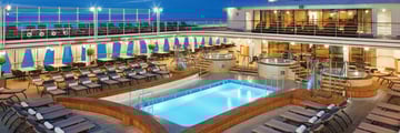 Silver Whisper pool deck at night