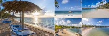 The beach at St James' Club and Villas