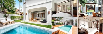 SALA Samui Choengmon Beach Resort, Pool Villas (left to right): Garden Pool Villa, One Bedroom Duplex Pool Villa Suite, One Bedroom Pool Villa Suite