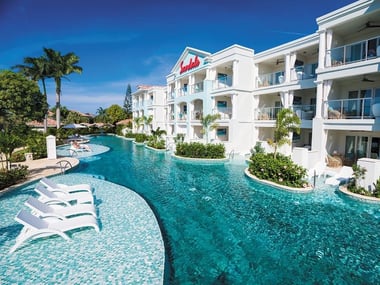 The pool and resort view at Sandals Montego Bay