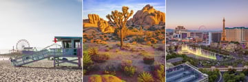 Santa Monica Beach, Joshua Tree National Park and Las Vegas