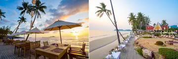 Beachfront restaurant at a resort