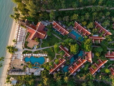 Aerial view of a resort