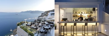 black rock restaurant and pool bar at Santorini Secret Suites & Spa