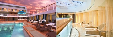 The pool and spa on board the Seabourn Odyssey