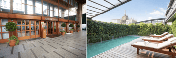 Sina de la Ville entrance and pool